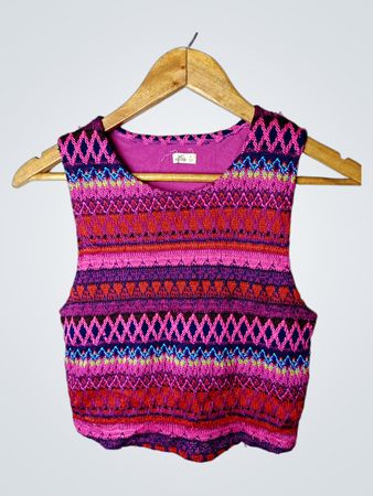 Cropped Top de Tricô Feminino Hollister