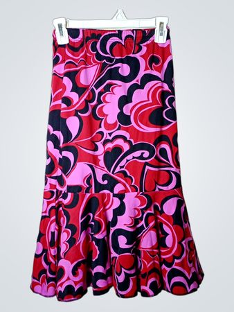 Maxi-Rock mit abstraktem Blumenmuster