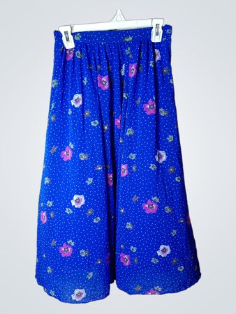 Blauer floraler Maxirock