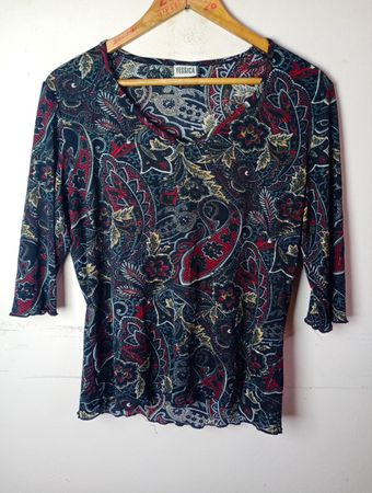 YESSICA Paisley Print 3/4 Sleeve Top
