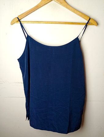 ALBA FORNARI Marineblaues Spaghetti-Träger-Camisole