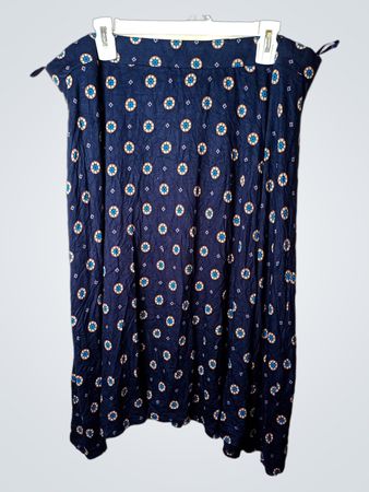 KLASSISCHer Marineblauer Rock mit Blumenmuster