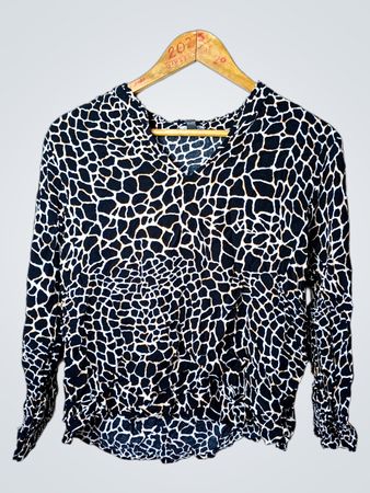 Comma Langarmbluse mit Giraffenmuster