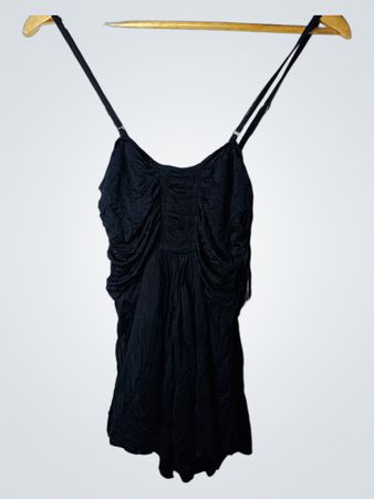 Free People Schwarzes Rüschen-Top XS