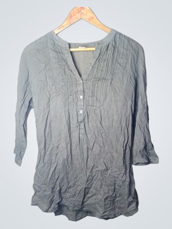 Camaieu Graue Faltige Bluse