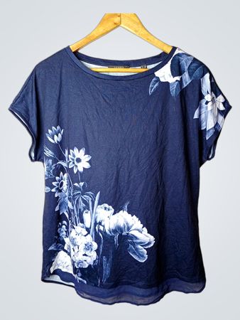 Esprit Damen Blau Floral T-Shirt
