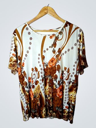 Weißes T-Shirt mit floralem Druck