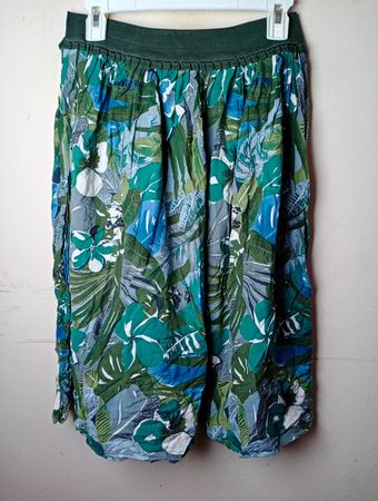 Bohemian Tropical Print Maxi Rock