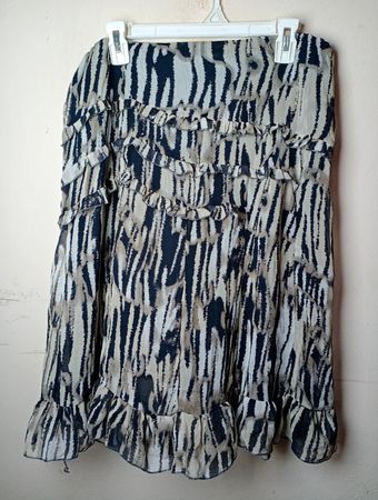 Damen Maxi-Rock mit Rüschen und Zebra-Print