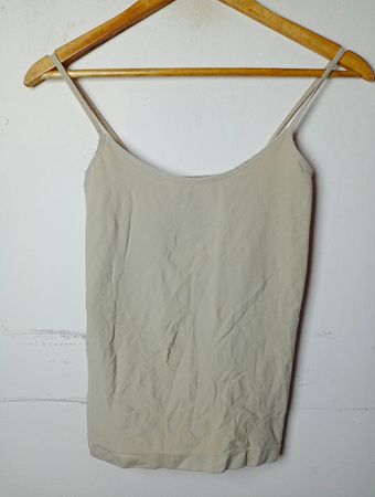 Beige Spaghetti-Träger Tanktop