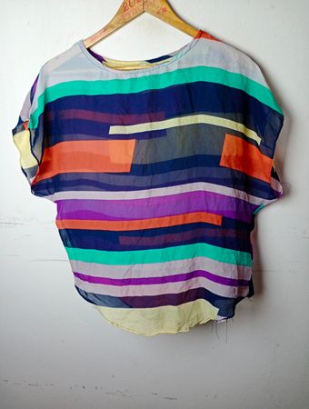 ANXU Gestreifte Transparente Bluse
