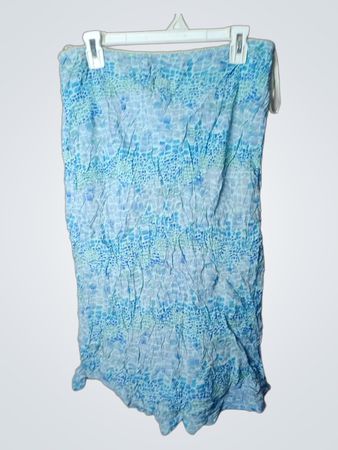 Jeff & Co Essentials Blauer Gemusterter Midiskirt