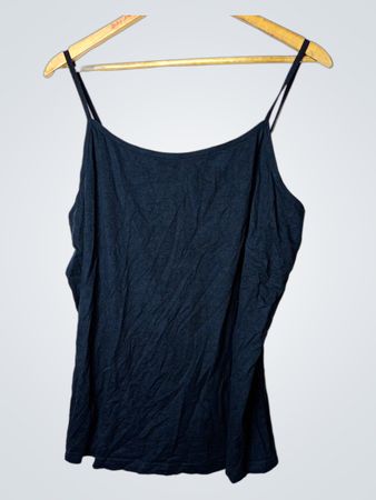 JANINA schwarzes Spaghetti-Träger Tanktop XL