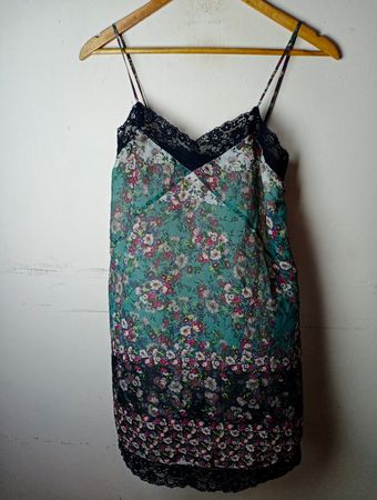 Floral Lace Trim Slip Dress