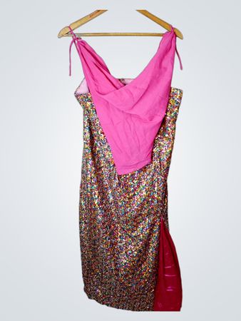 Pailletten Kleid mit pinkem Oberteil