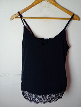 Pimkie Schwarzes Spitzenbesatz Cami Top