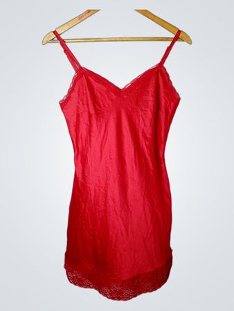 Esmara Rotes Spitzenbesatz Nachthemd
