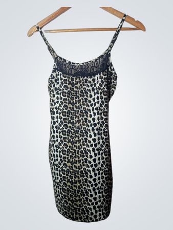 Zanzea Collection Leopard Print Schlafkleid mit Spitzenbesatz