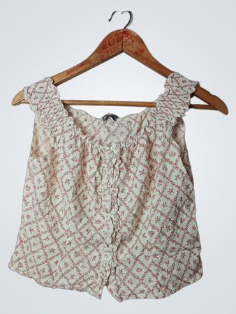 Barcelona Floral Print Ruffle Tank Top