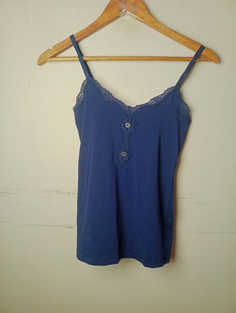 Uncover Blue Lace Trim Cami