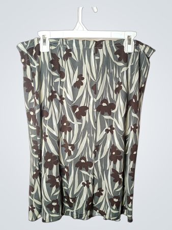 Grau florales Print-Midikleid