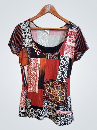 Heine Patchwork Print Kurzarm-Top
