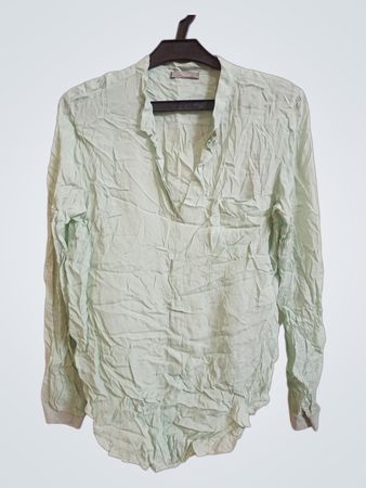 Dixie Light Green Crinkle Langarmhemd