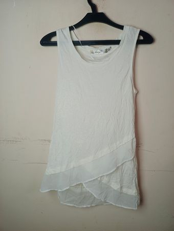 Desigual Weißes Ärmelloses Geschichtetes Tanktop
