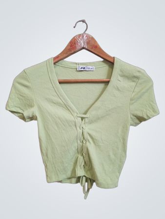 FB Sister Rippstrick-Lace-Up-Crop-Top