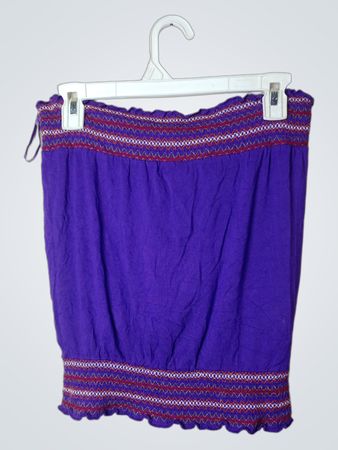Lila gerafftes Trägershirt