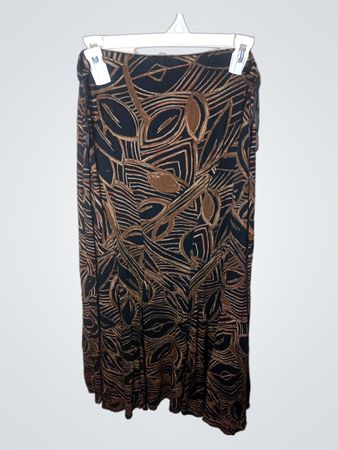 CC Damen Braune/Schwarze Abstrakte Print Maxirock Größe M
