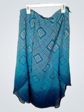 Crossroads Damen Blaue Geometrische Druck Maxi-Rock Größe 12