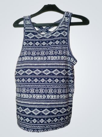 Cici Damen Tanktop mit blauem Tribal-Muster