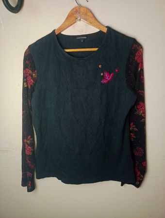 TERRE DE MARIN Damen Langarmshirt mit Blumenmuster
