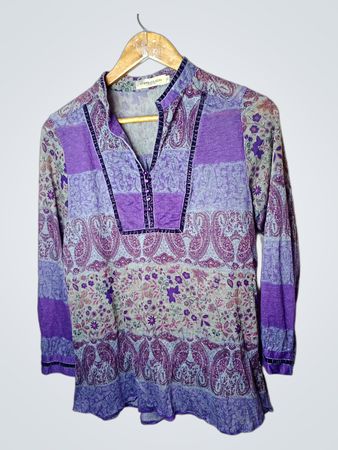 NYMPHAEA ALBA COLLECTION Lila Paisley Blumenshirt