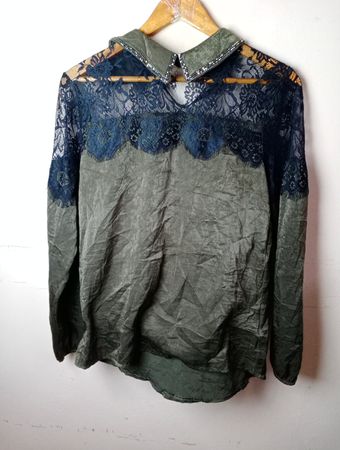RLINEA Damenbluse aus Spitze und Seidenmischung