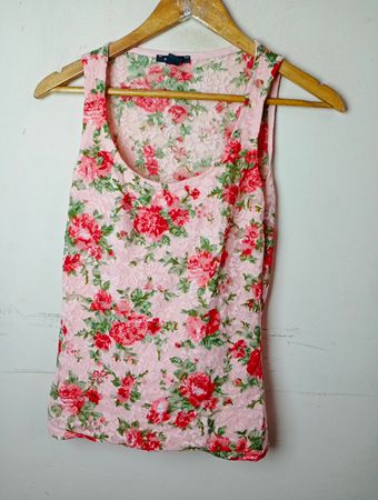 AMISU Floral Lace Tank Top
