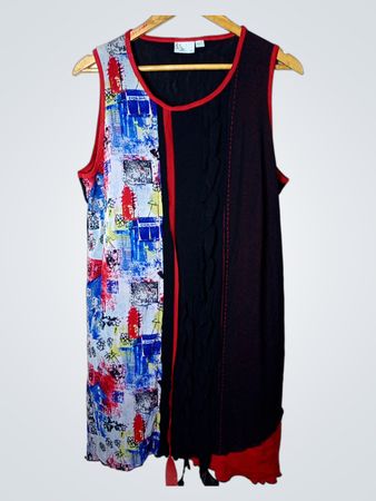 TS Damen Ärmelloses Patchwork-Kleid