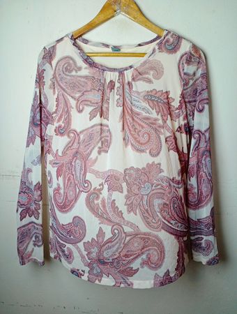 S.Oliver Premium Paisley-Druck Langarmbluse