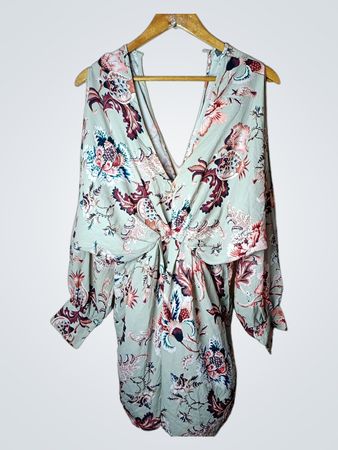SHEIKE floral print V-Ausschnitt Krawattenfrontkleid