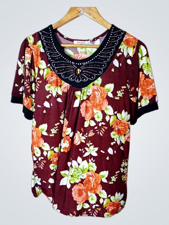 GREEN JEANS Floral Verziertes Oberteil