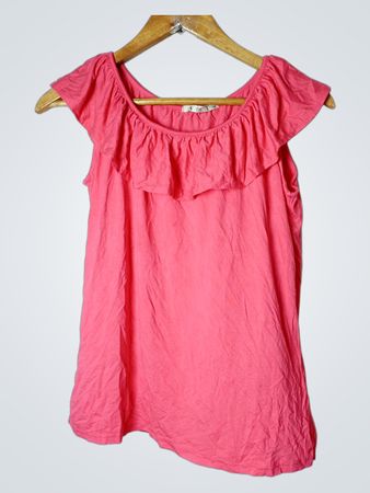 Ein DE T Pink Ruffle Top