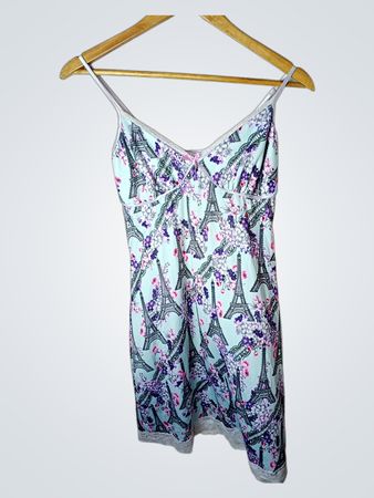 Peter Alexander Eiffel Tower Floral Print Slip Dress