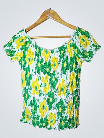 Gestufte Blumenmuster-Bluse