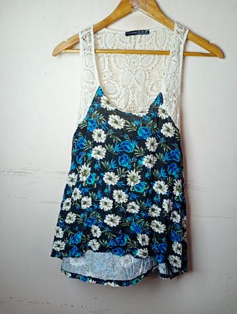 Atmosphäre Floral Print Spitze Tank Top