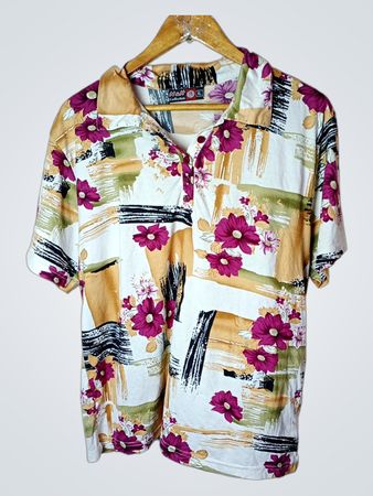 N&H Collection Floral Print Kurzarmhemd
