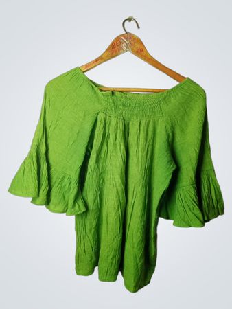 Lea & Nicole Green Bell Sleeve Top