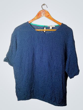 Esprit Damen Blau Bedrucktes Kurzarmoberteil