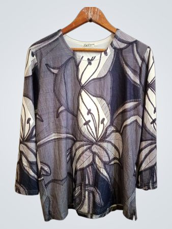 TMT Fashion Langarm-Blumenmuster-Oberteil