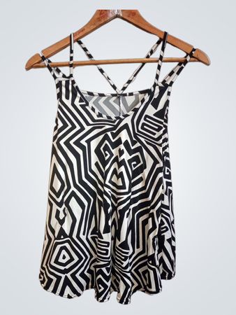 Schwarzes und weißes geometrisches Muster Tanktop